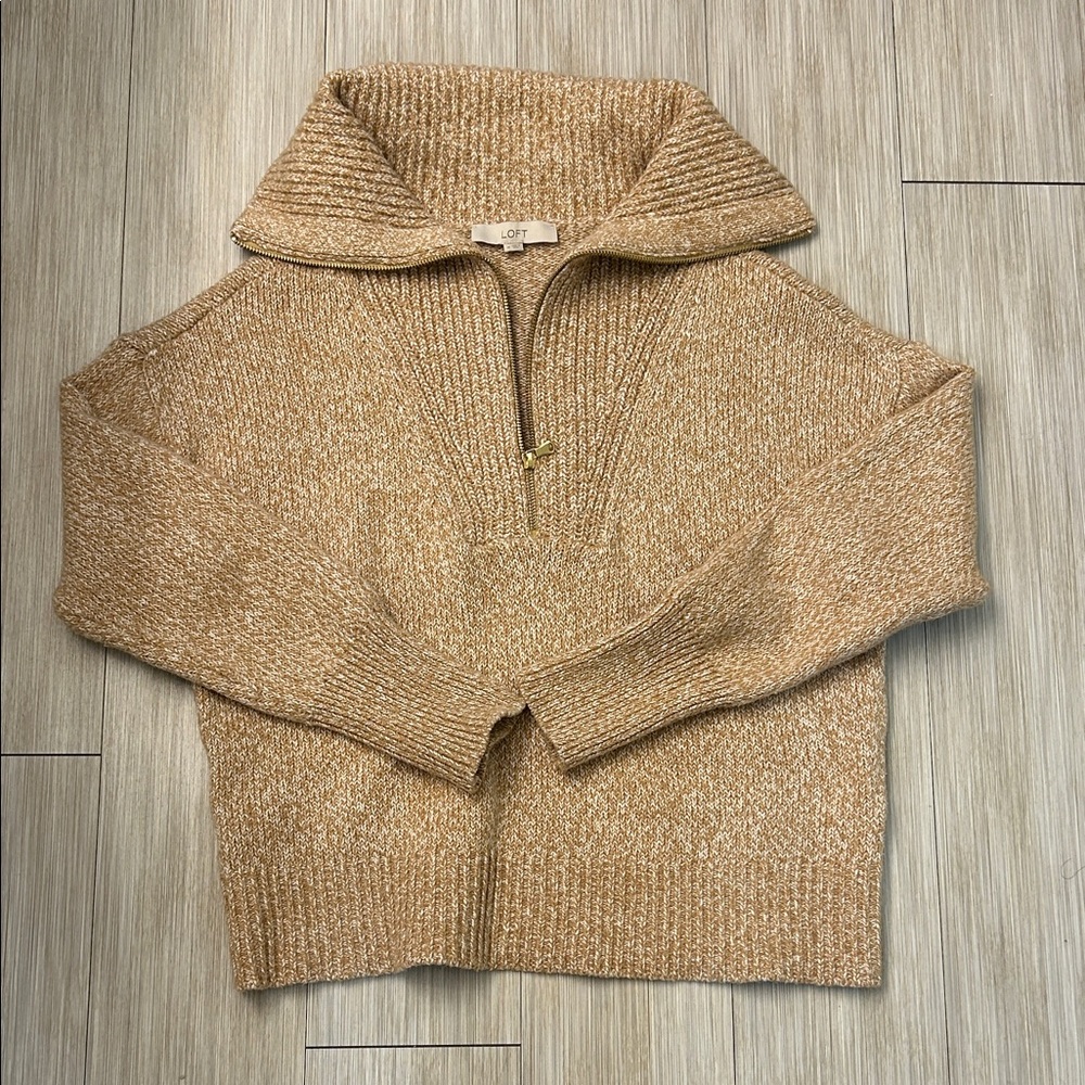 LOFT Camel Cowl Neck Sweater